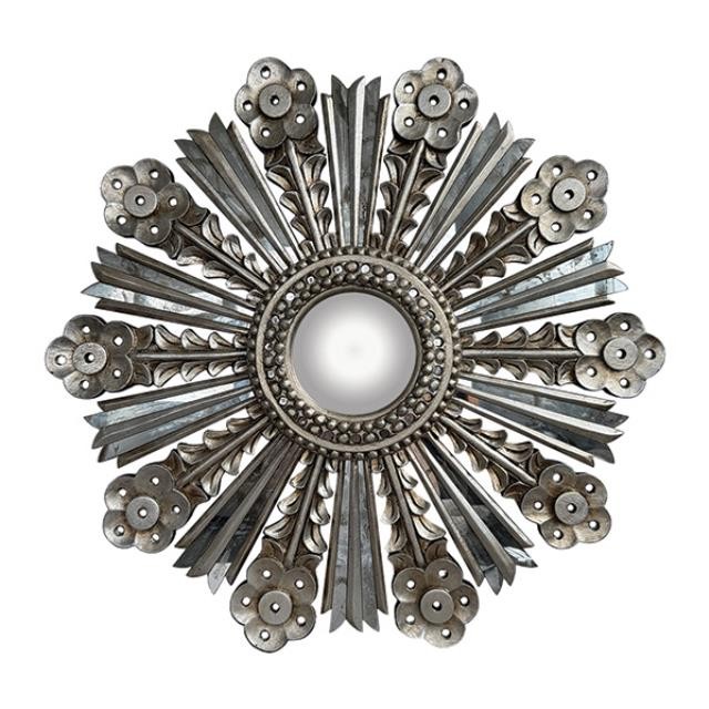 Silver Leaf Starburst Mirror