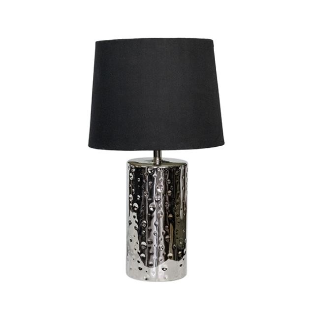 TABLE LAMP-Silver Cylinder/Dimp