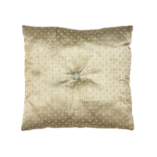 Sq Gold Pillow W/Green Diamond