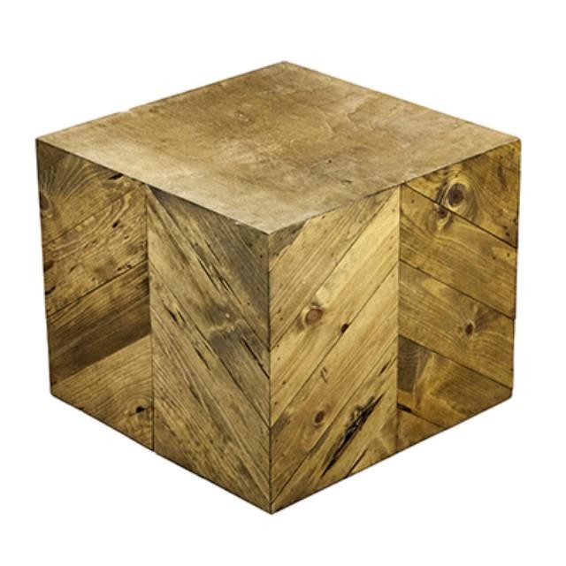 Wood Cube/Ottoman-End Table