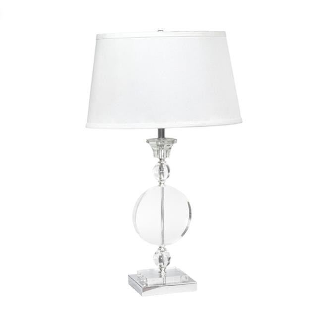 TABLE LAMP-Clear Lucite Circle