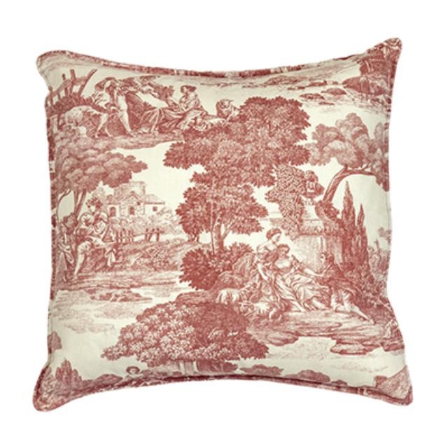 Pillow-Red Cotton Toile