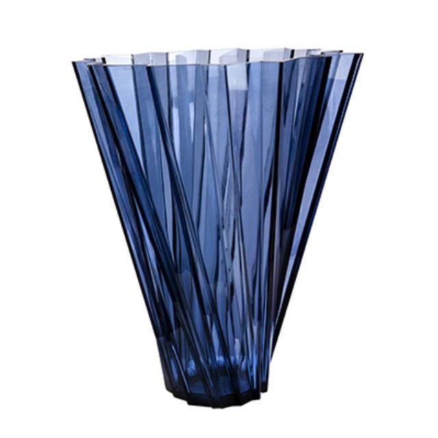 Blue Acrylic Wave Vase