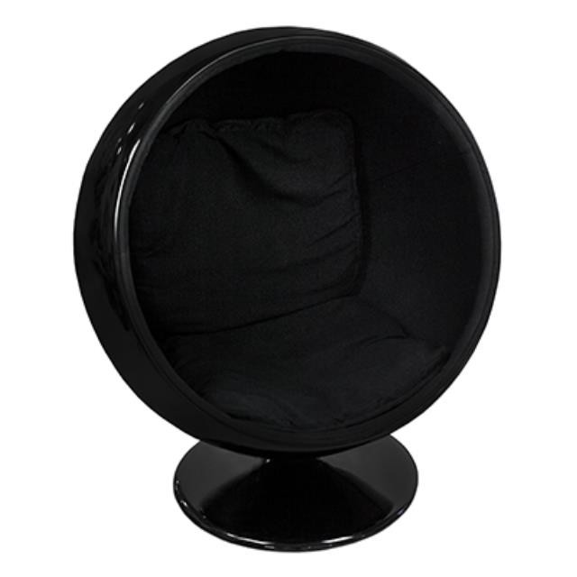 Blk Ball Chair-Black Interior