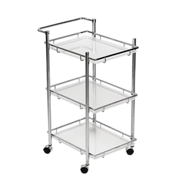 3 Tier Cart Chrome/Frost Shelf