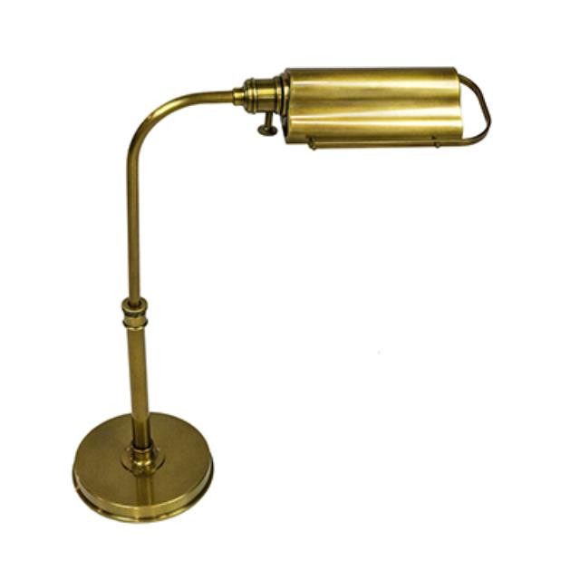 Brass Desk Lamp/Curved Arm