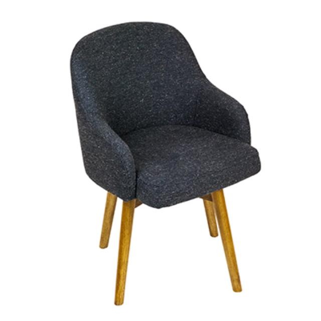 Heather Grey Arm Chair/Wood