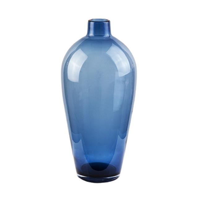 Dark Blu Glass Vase/Narrow Top