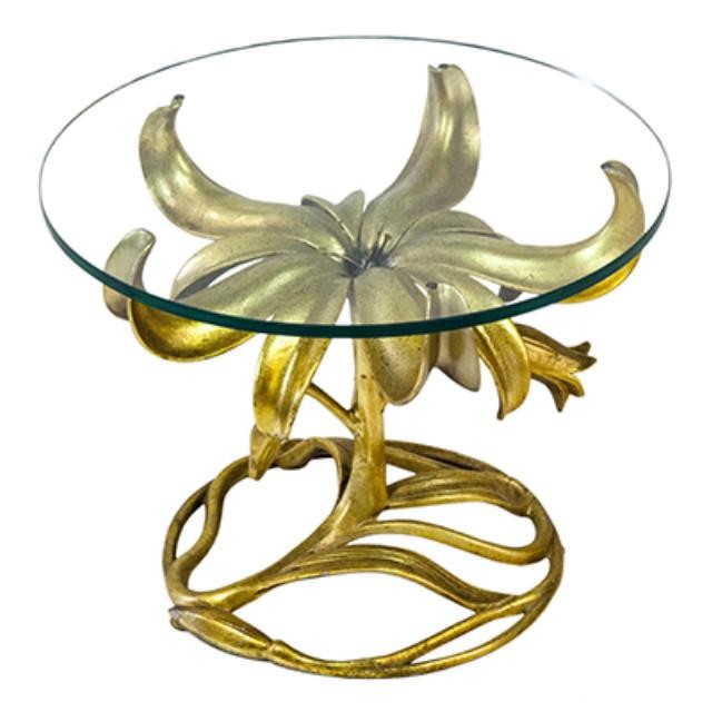 Antique Gold Flower Base Table
