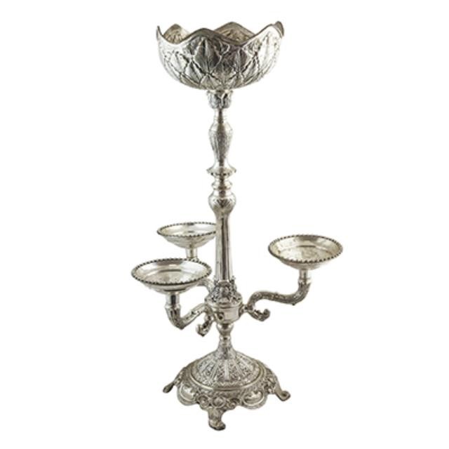 SilverPlate Tri-Candle Holder