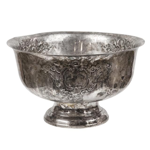 Silver Bowl W/Floral Design