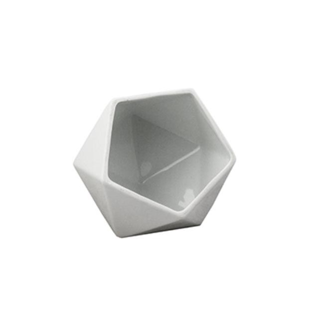 Wht Glass Geometric Bowl