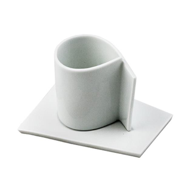 Wht "Folded" Cup & Saucer