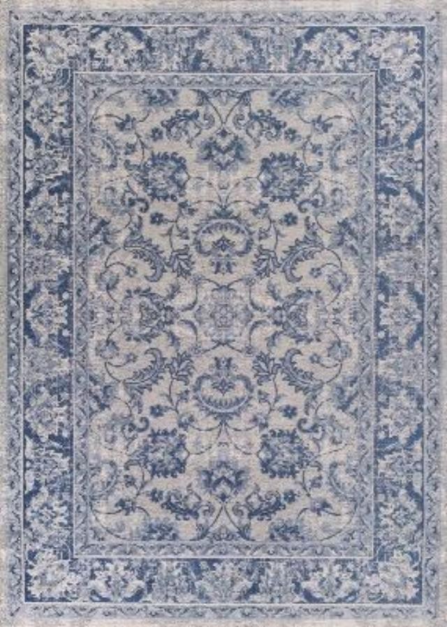 RUG-(5' x 7')Slate Blue Kashan Floral