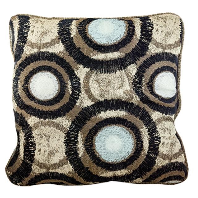 Throw pillow/Brwn/Blk Circles