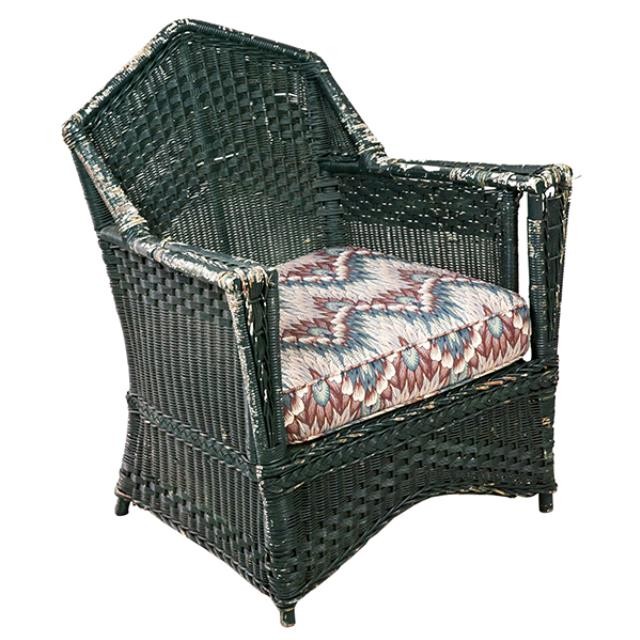 Forest Grn Wicker A/C Low Back