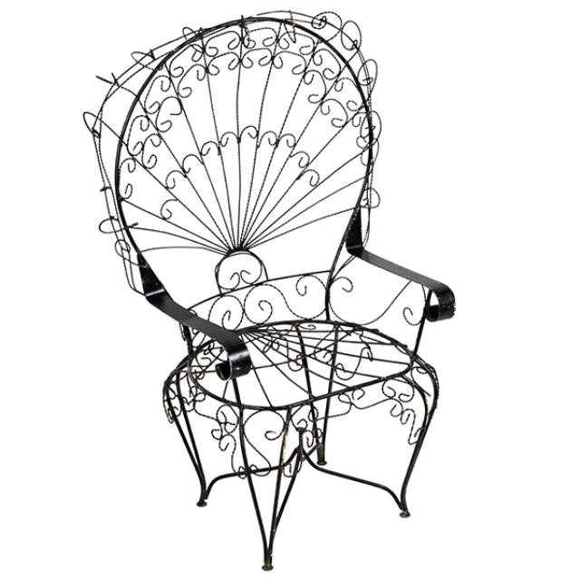 Metal Fan Back Chair