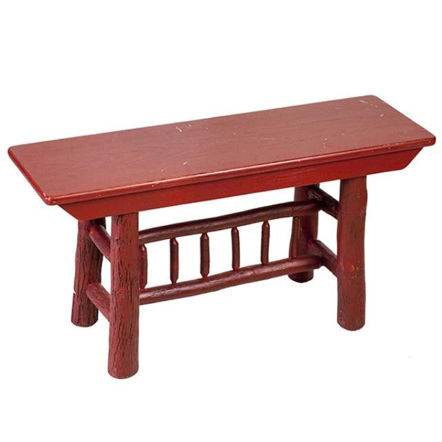 Red Wood Bench W/Spindles