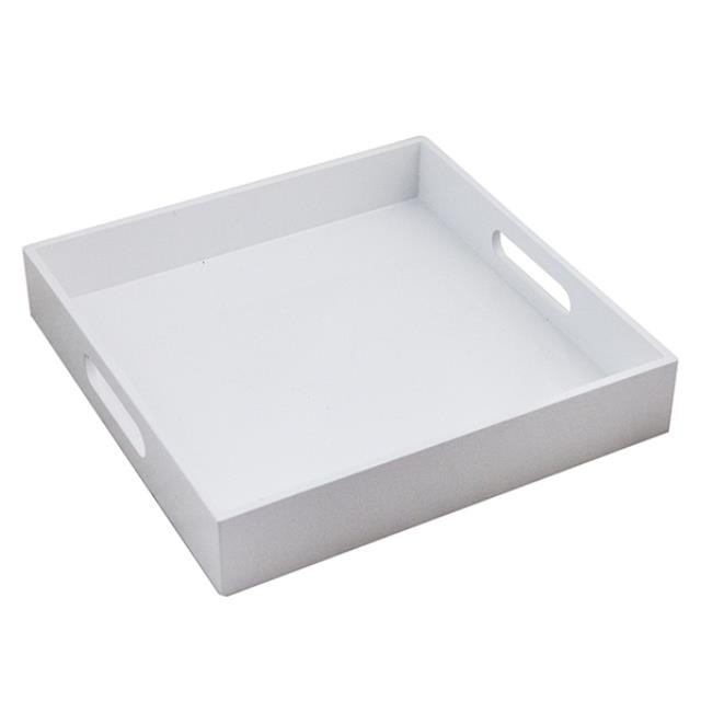 White SQ Lacquer Tray