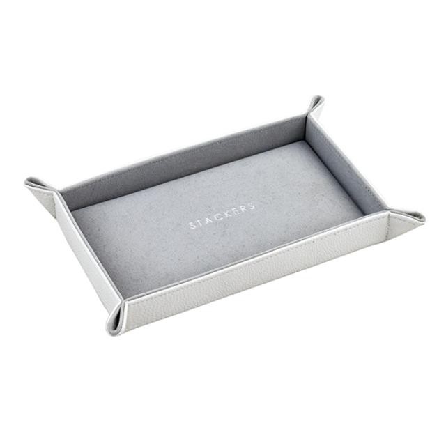 Rectangular White Leather Tray