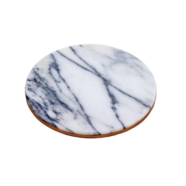 Round White Marble Tray