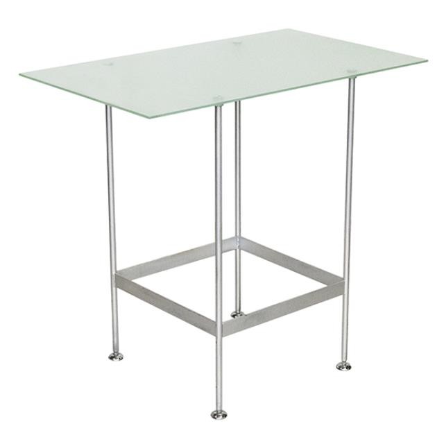 Table-Bar Chrome Bottom/Frosted Glass