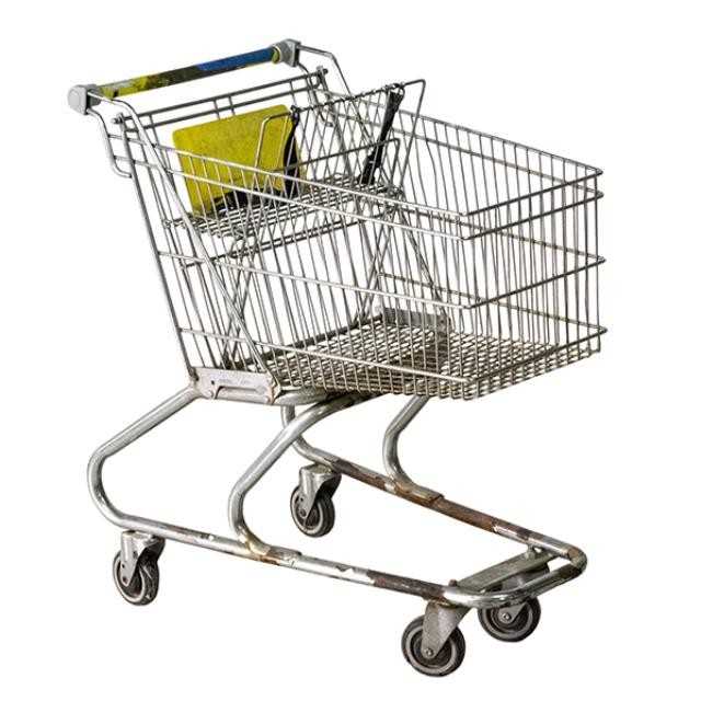 Distressed Metal Shopping Cart