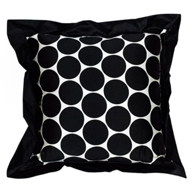 PILLOW-Square/White/Black Polka Dots