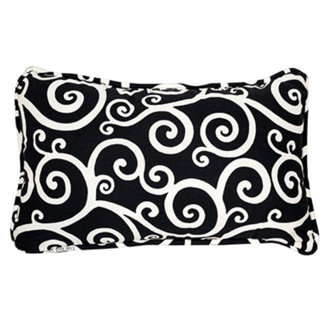 PILLOW-Rectangle-Black/Cream Scrolls