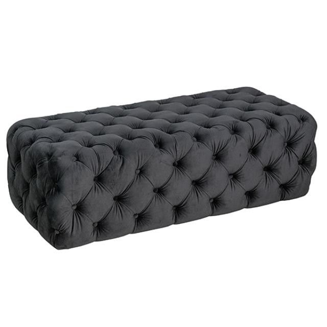 Bench-Black Tufted Velvet