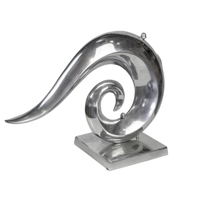 Reverse Silvertone Circle Sculpture