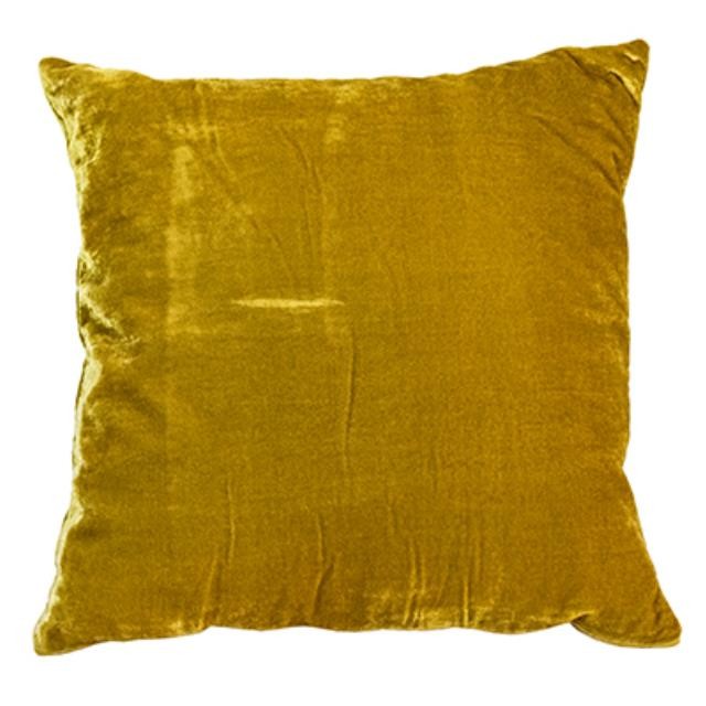 PILLOW- Yellow Crushed Velvet