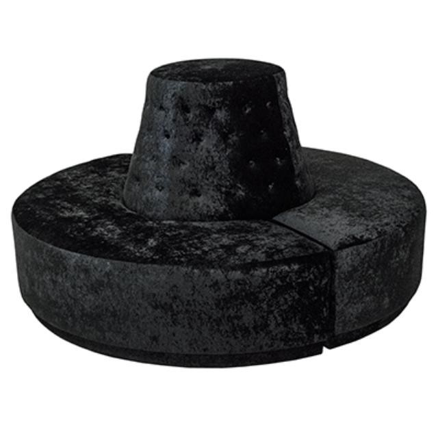 OTTOMAN-XL Sombrero Black Crushed Velvet