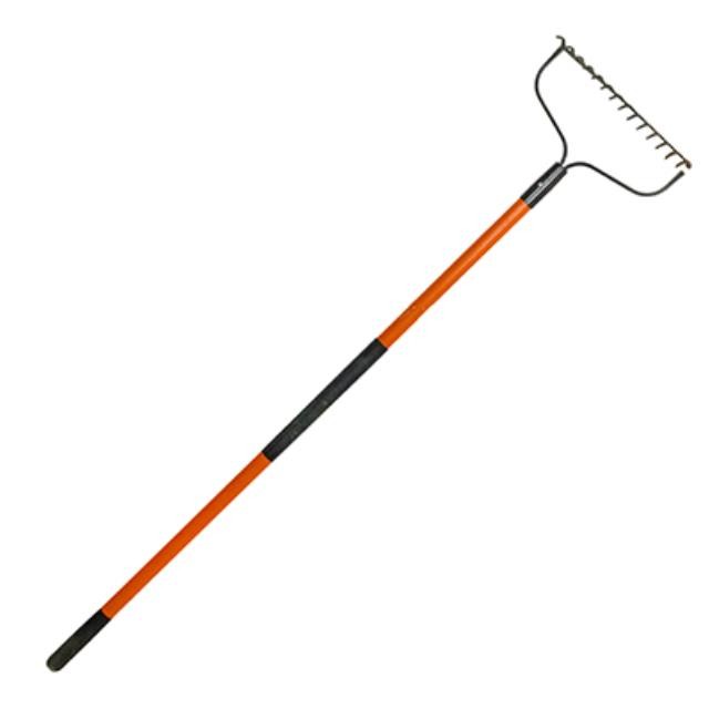 RAKE- Steel Bow Rake/Orange with Black Grips