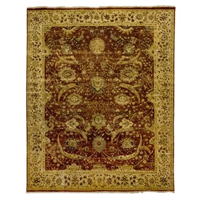 RUG-Persian Red & Gold Floral Border