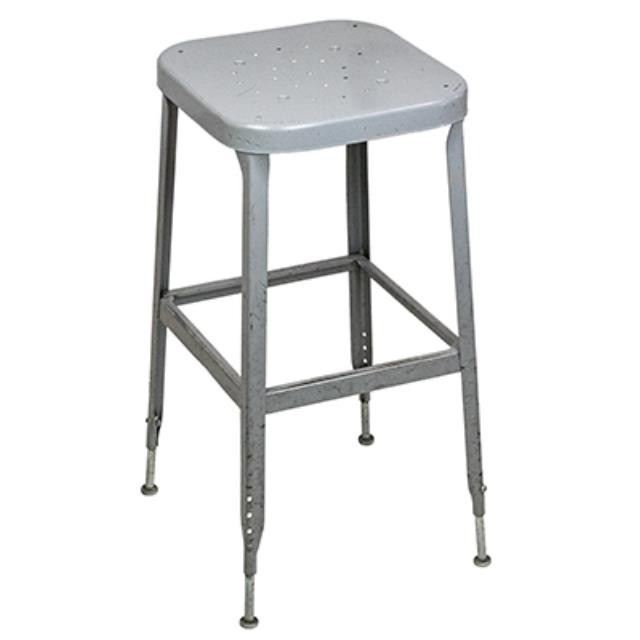 STOOL-Vintage Metal Industrial Backless Metal Stool