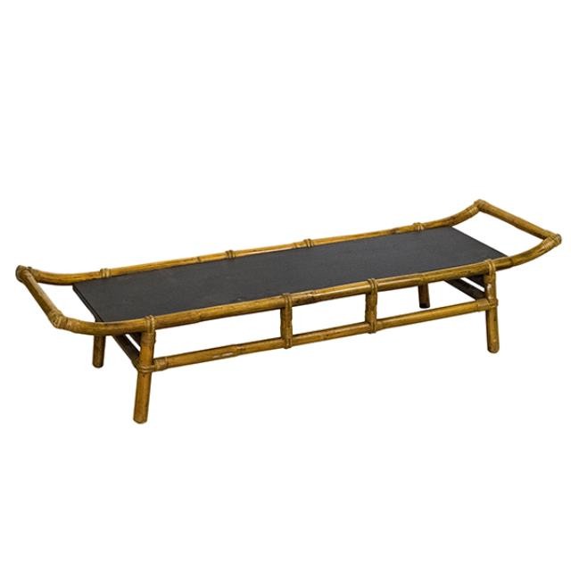 TABLE-Coffee-Bamboo Frame W/Black Laminate Center