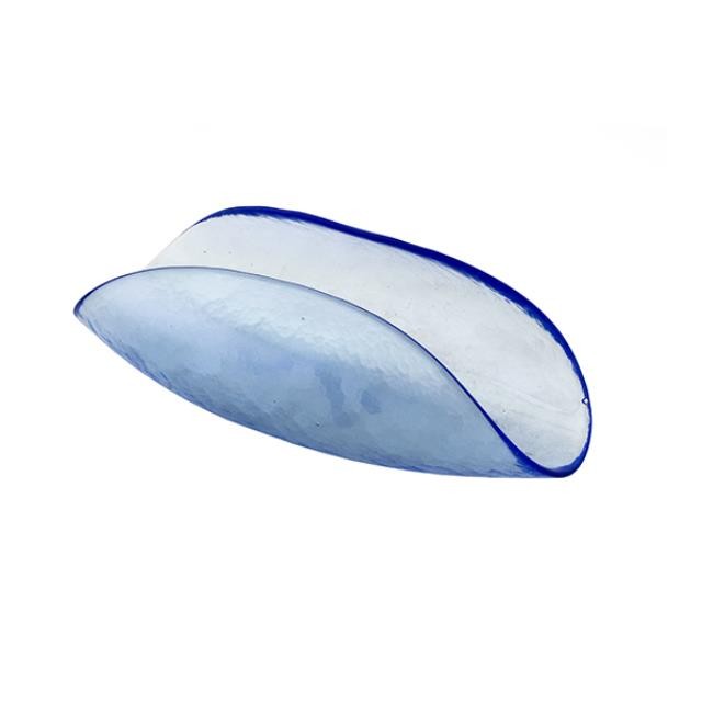 DISH-Clear Blue Glass/Taco Shaped