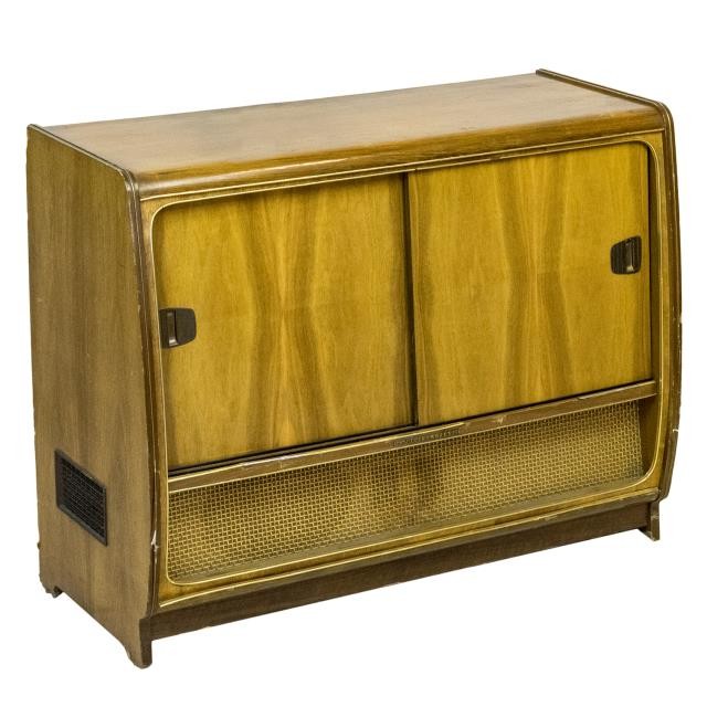 RADIO CONSOLE-Mid Century Modern-Sliding Doors in Front