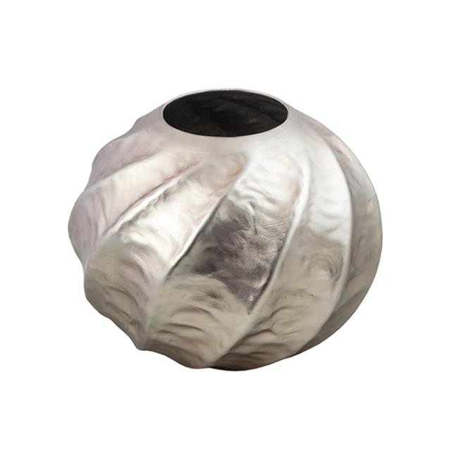 VASE-Round Rose Swirl Aluminum