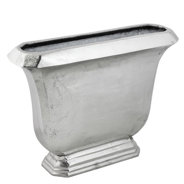 VASE-Large Urn Shaped Silver Aluminum