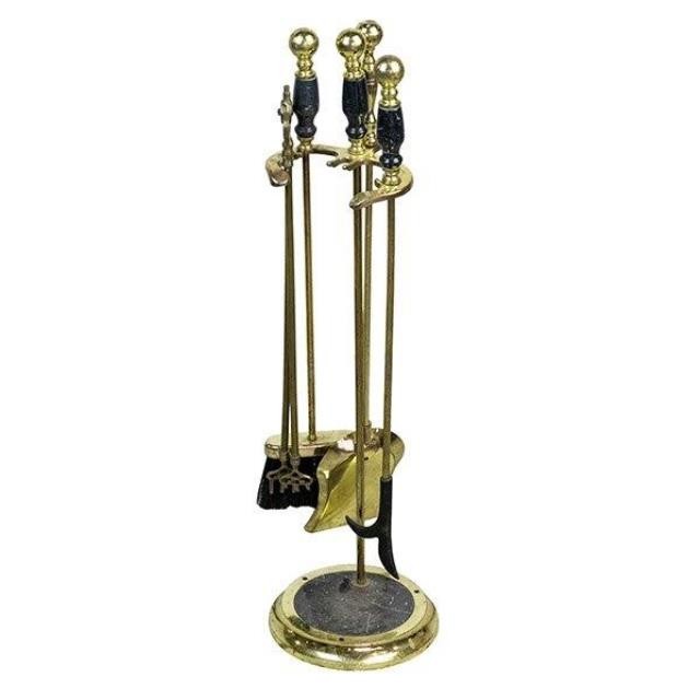 FIREPLACE TOOLS-Set-Brass/BlkMarble