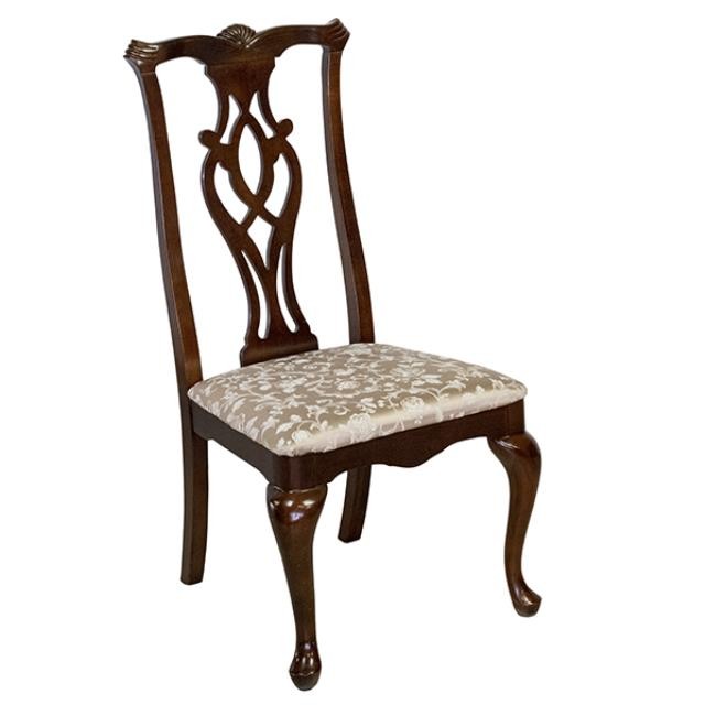 CHAIR-Dining/Chippendale Side-Carved Splat w/Upholstered Seat