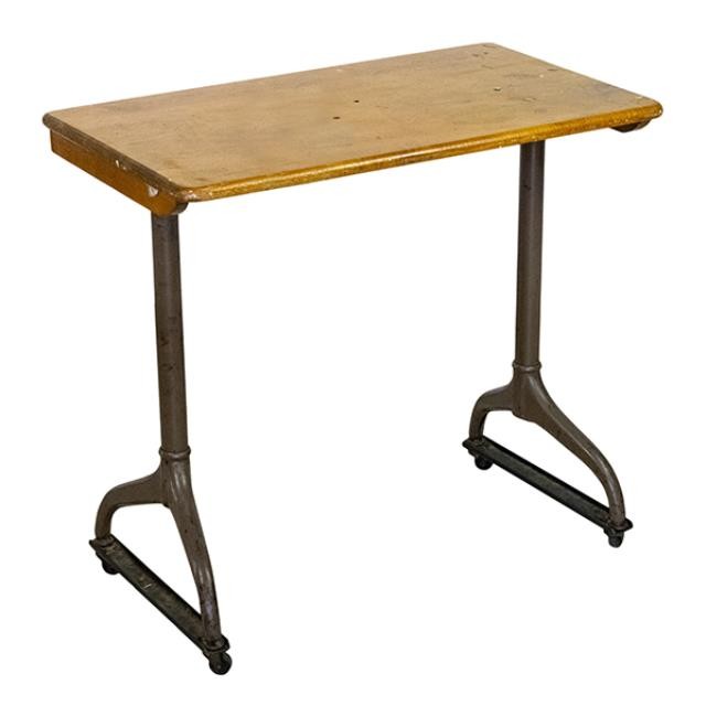 DESK-Vintage-Wood Top W/Metal Leg