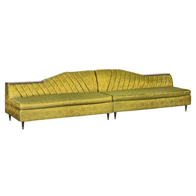 LAF Chaise-Vertical Tufted Tight Back W/Wood Details