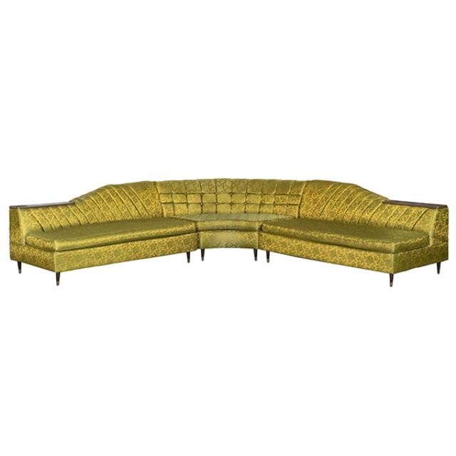 CORNER LOVE SEAT-Button Tufted Back