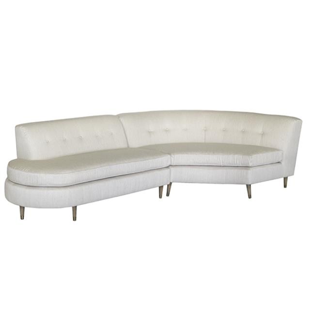 CORNER LOVESEAT-Curved Tight Back W/Single Center Tuft