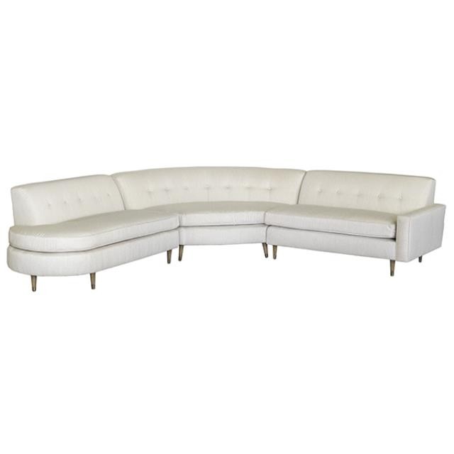 CORNER LOVESEAT-Curved Tight Back W/Single Center Tuft