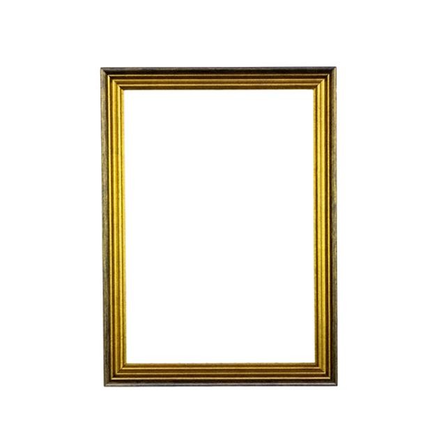 FRAME-Simple W/Brown Exterior & Gold Interior