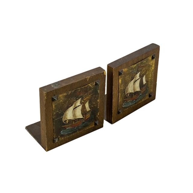 BOOKEND-Wood-Block-Ship (Pair)